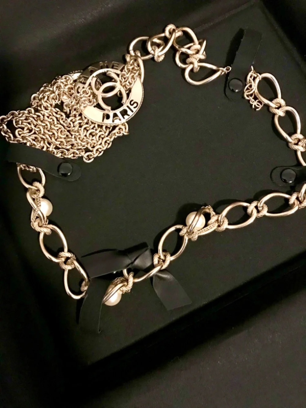 Authentic Chanel 2015 fall collection chain medallion necklace.